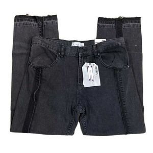 Womens MNG Denim Jeans Faded Black Straight Fit Size 6